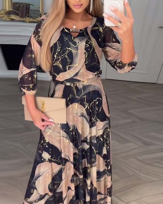 CHARLIZE | PRINTED CHIFFON DRESS