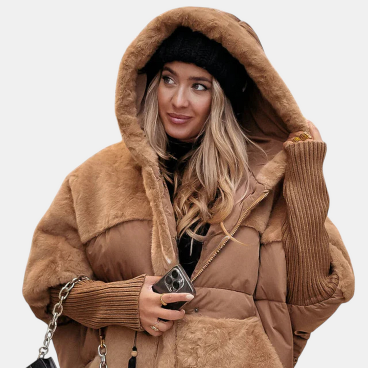 LAOISE | OVERSIZED HOODED PATCHWORK PUFFER JACKET