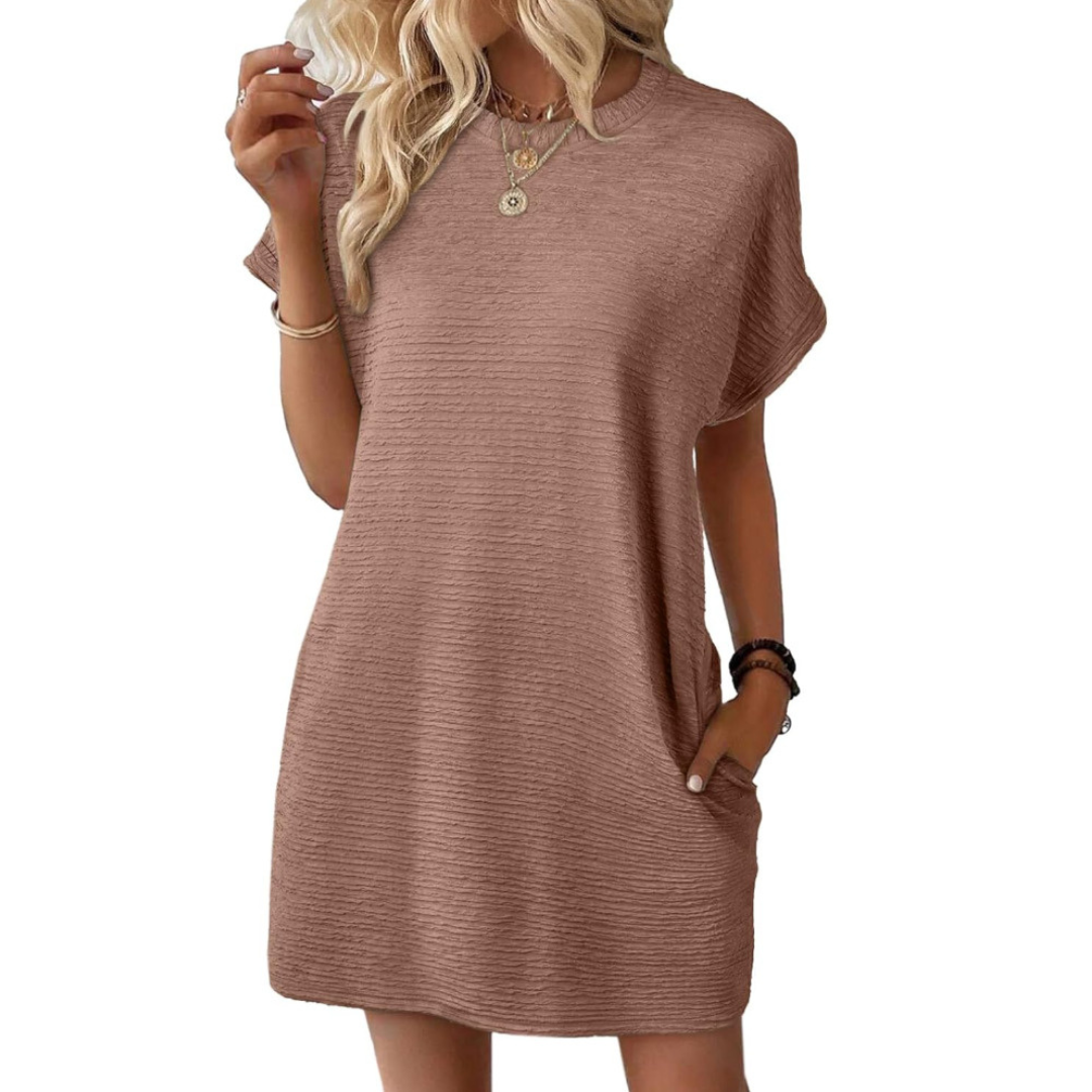 LIADAN | CASUAL MINIMALIST ROUND NECK SUMMER DRESS