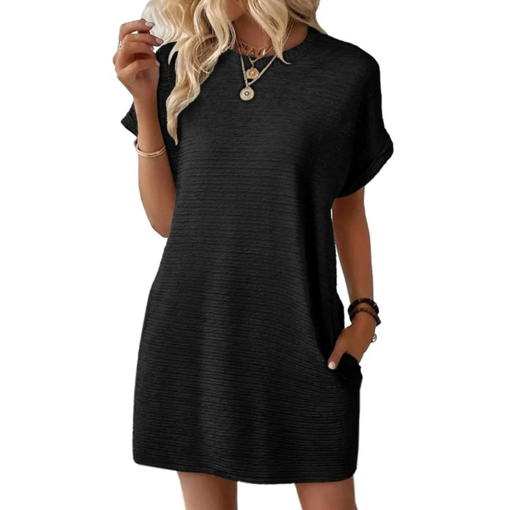 LIADAN | CASUAL MINIMALIST ROUND NECK SUMMER DRESS