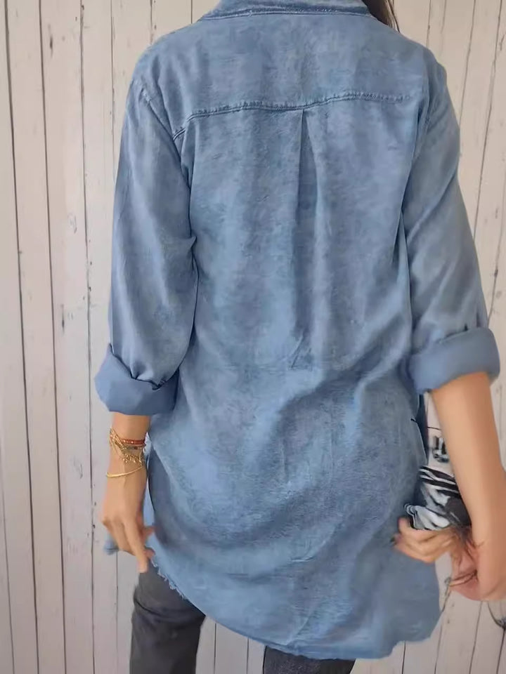 ARELLA | LONG DENIM BUTTON-UP