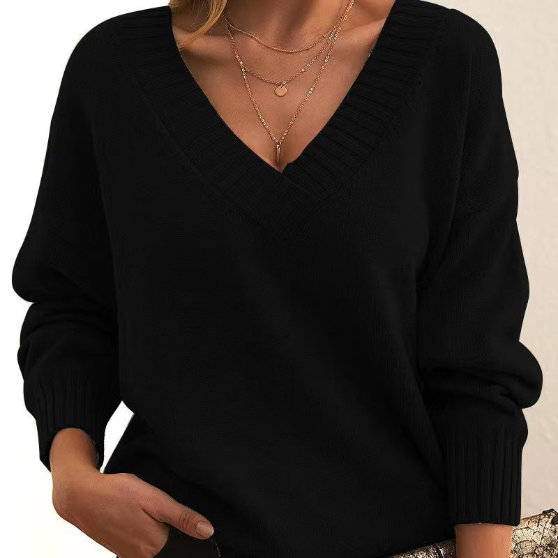 TALIA | DEEP V-NECK SWEATER