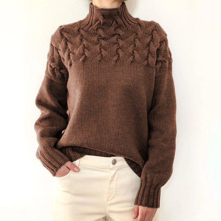BRIONY | TEXTURED HIGH-NECK SWEATER