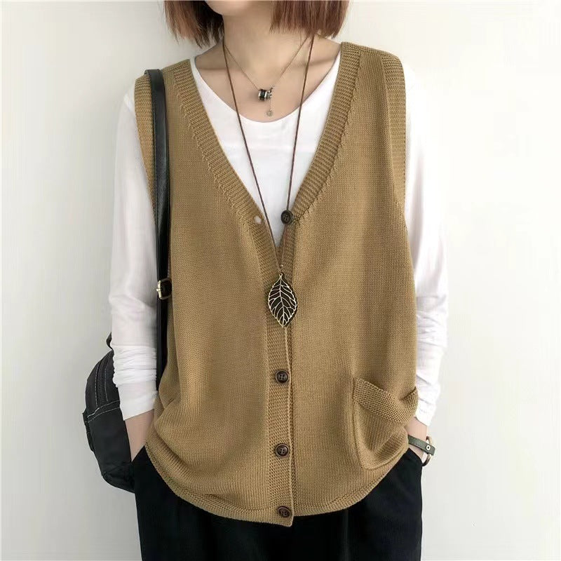 LUCIE | RETRO V-NECK KNITTED VEST