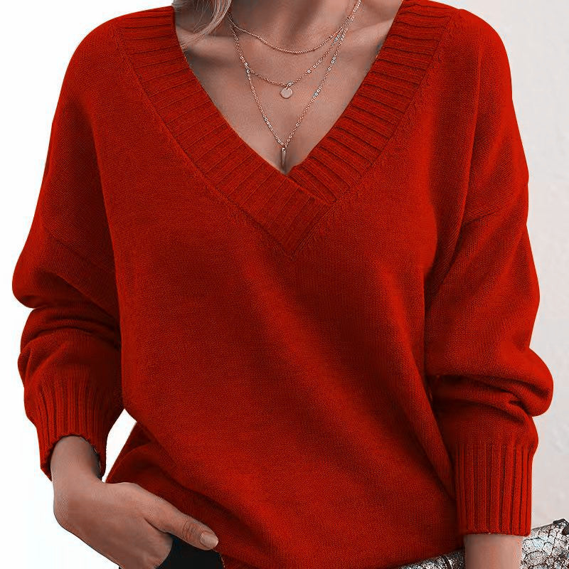 TALIA | DEEP V-NECK SWEATER