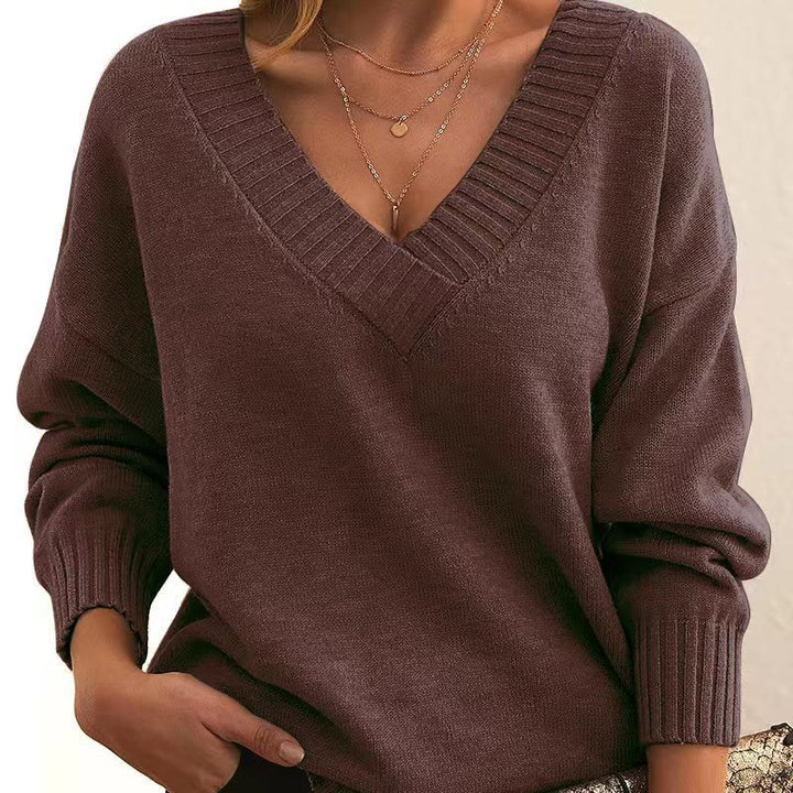 TALIA | DEEP V-NECK SWEATER