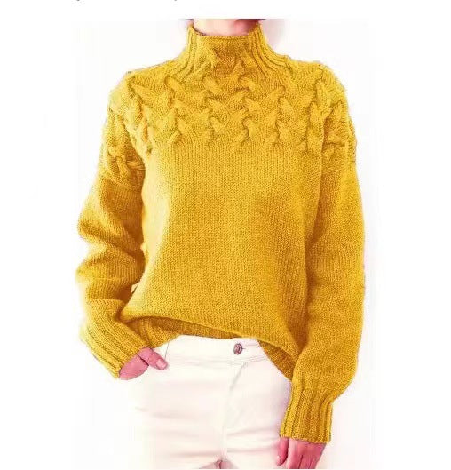 BRIONY | TEXTURED HIGH-NECK SWEATER