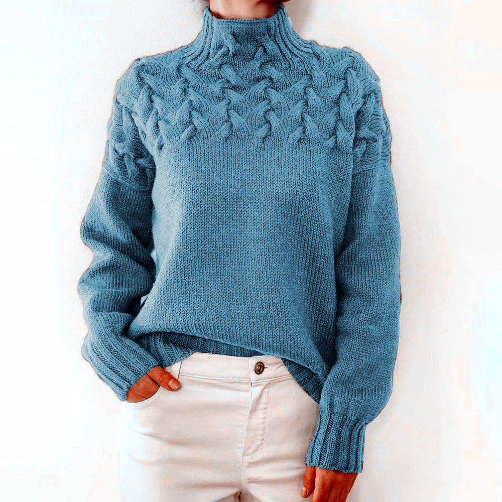 BRIONY | TEXTURED HIGH-NECK SWEATER