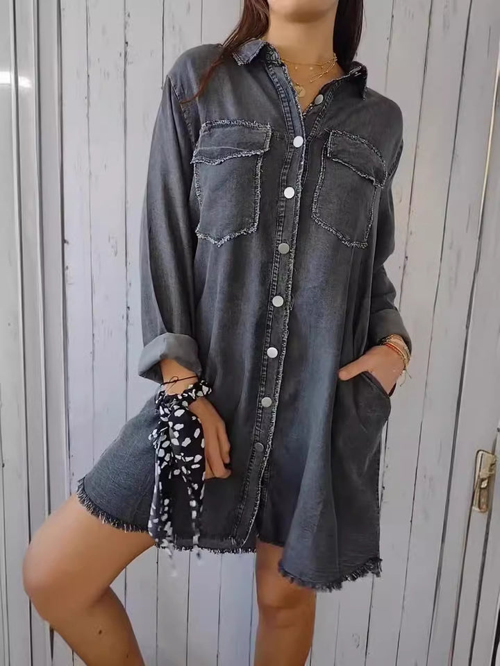 ARELLA | LONG DENIM BUTTON-UP