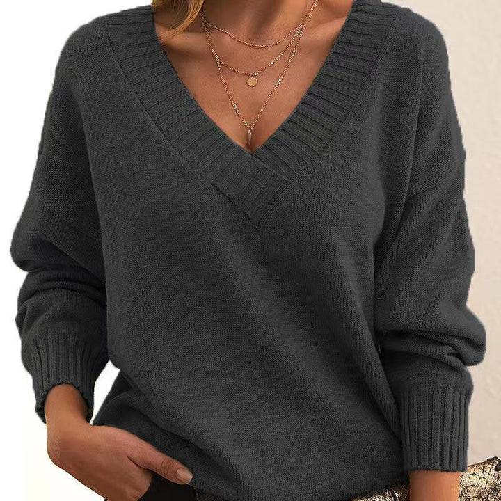 TALIA | DEEP V-NECK SWEATER