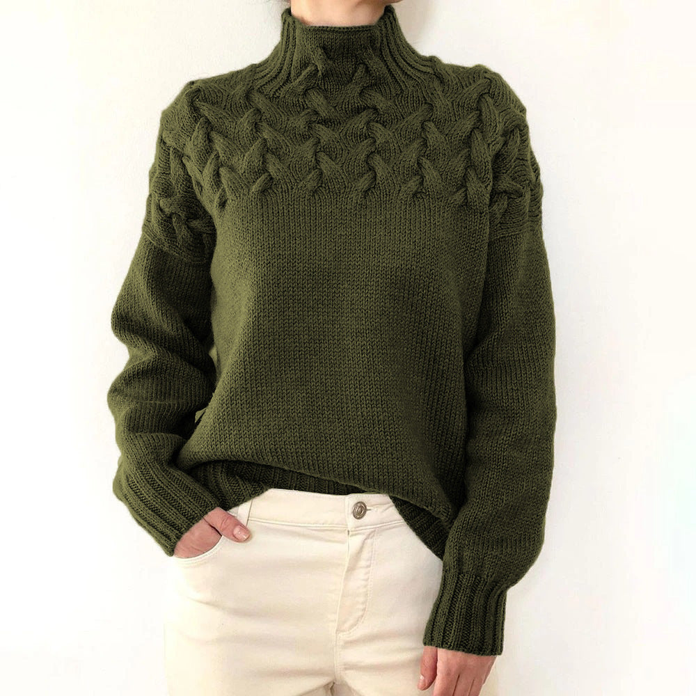 BRIONY | TEXTURED HIGH-NECK SWEATER