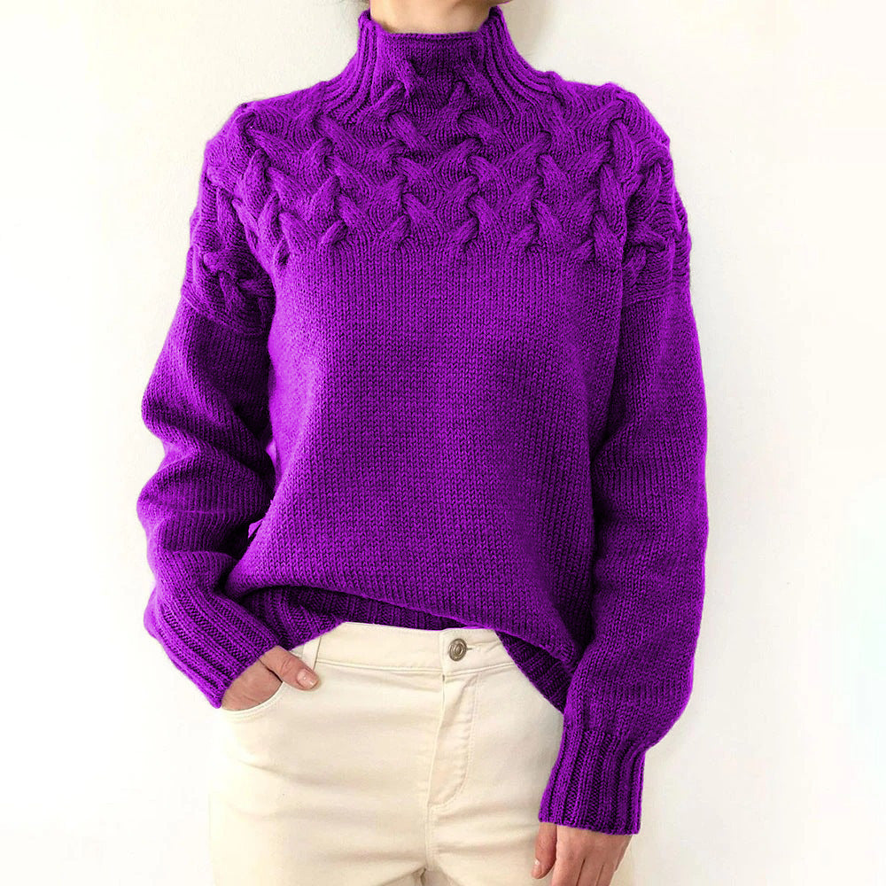 BRIONY | TEXTURED HIGH-NECK SWEATER