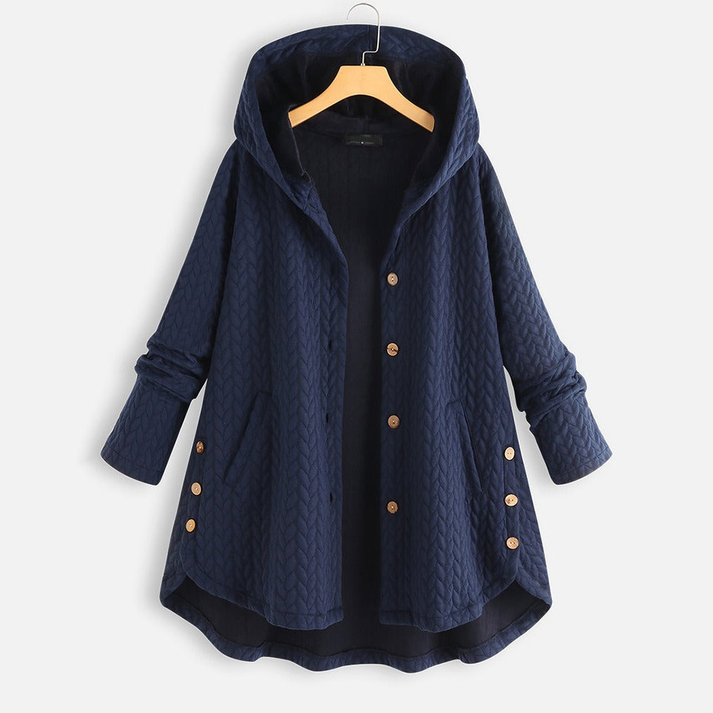 DARIA | HOODED BUTTON-UP COAT