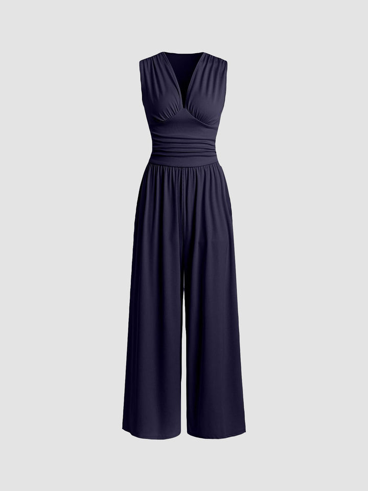 SAOIRSE | CHIC SLEEVELESS WIDE-LEG JUMPSUIT