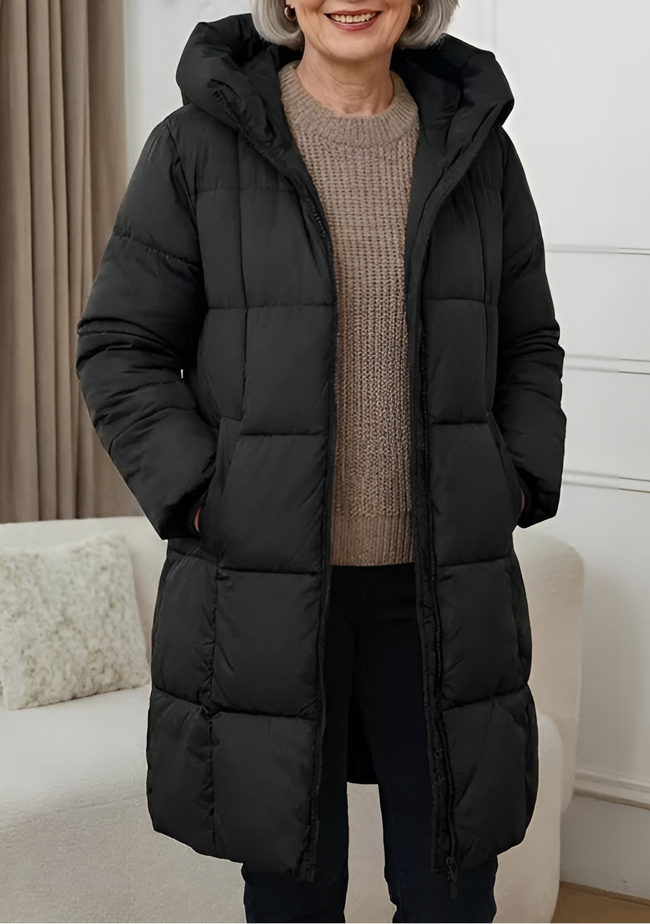 SAOIRSE | HOODED LONGLINE PUFFER COAT