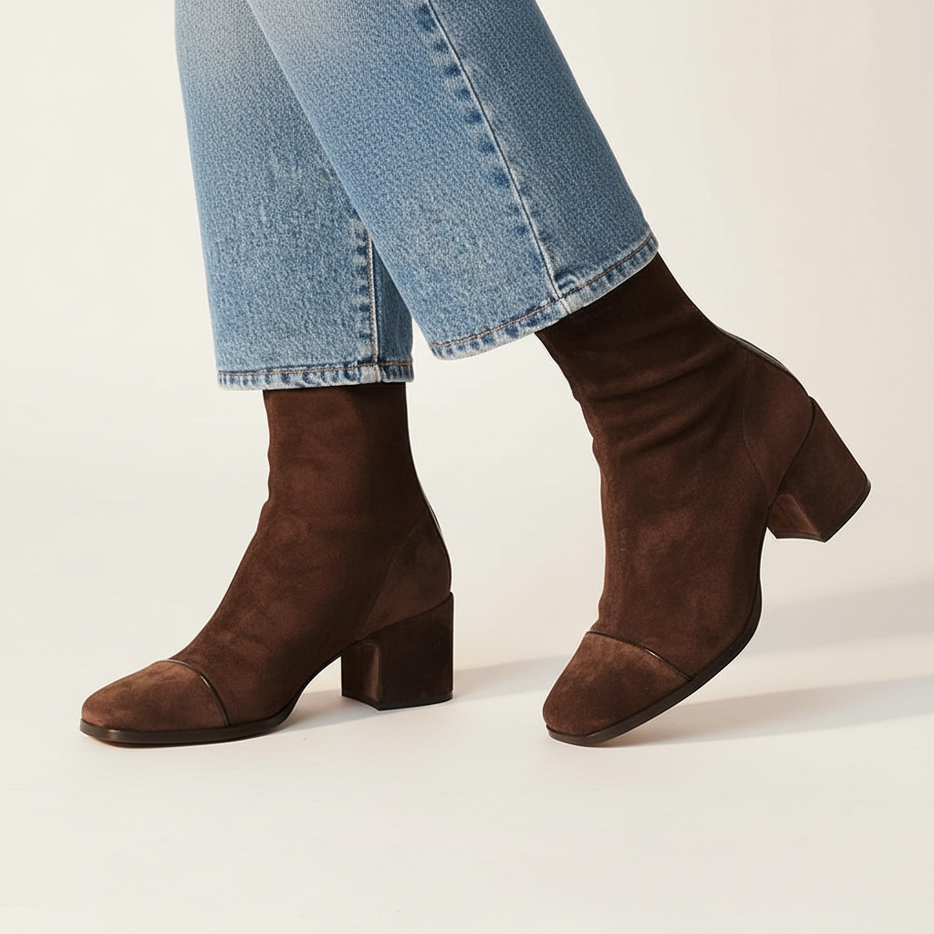 SÍLE | ELEGANT SQUARE-TOE ANKLE BOOTS