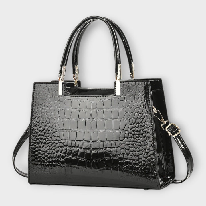 TARA | GLOSSY CROC-EFFECT HANDBAG
