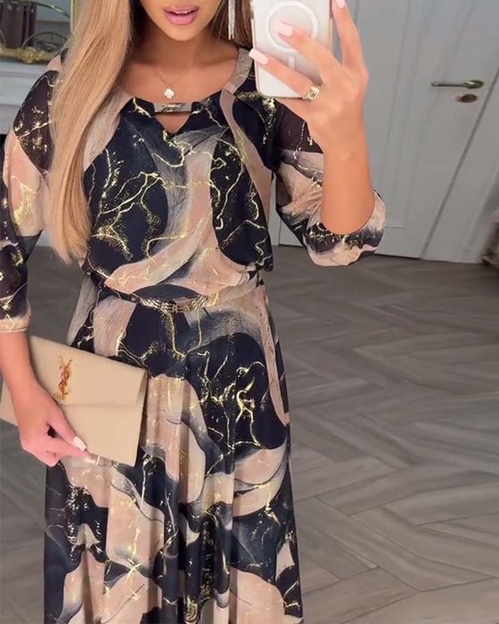 CHARLIZE | PRINTED CHIFFON DRESS