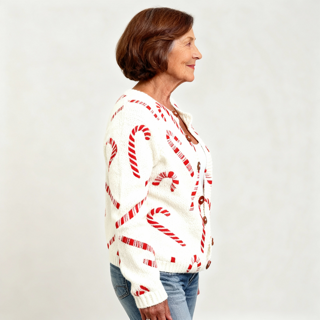 DEIRDRE| FESTIVE CANDY CARDIGAN