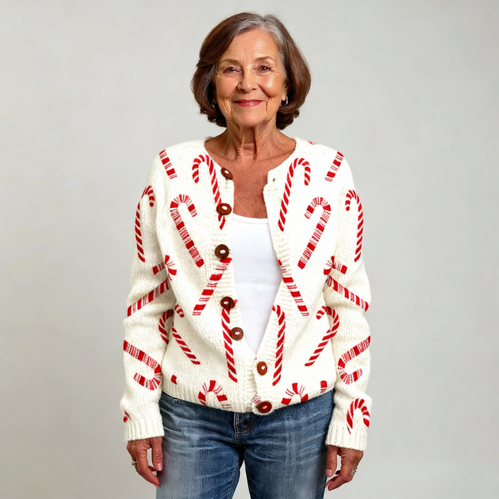 DEIRDRE| FESTIVE CANDY CARDIGAN