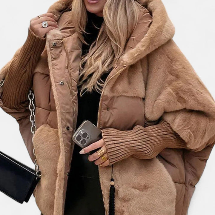 LAOISE | OVERSIZED HOODED PATCHWORK PUFFER JACKET