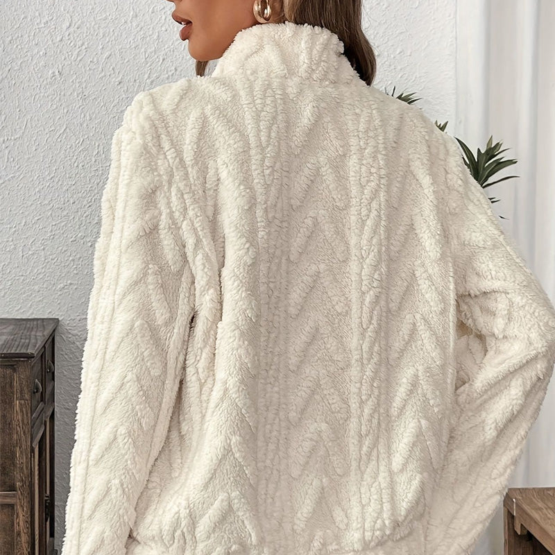 HILARA | COSY SWEATER WITH QUARTER-ZIP