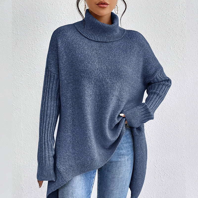AMARA | LONG SLEEVE SWEATER WITH HIGH COLLAR