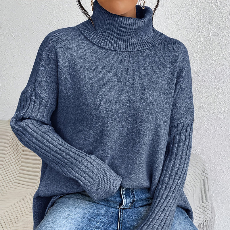 AMARA | LONG SLEEVE SWEATER WITH HIGH COLLAR