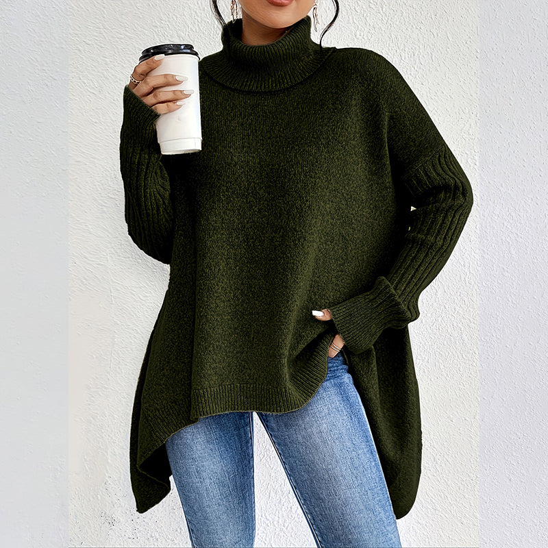 AMARA | LONG SLEEVE SWEATER WITH HIGH COLLAR