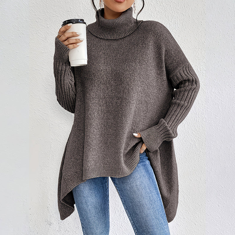AMARA | LONG SLEEVE SWEATER WITH HIGH COLLAR